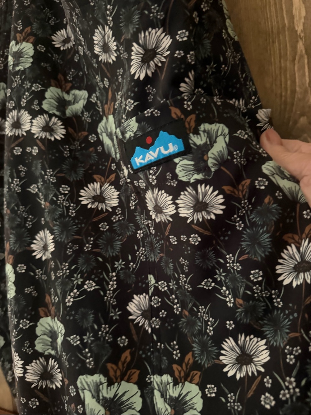 Kavu Floral Overalls in Dark Green and Teal Size Medium - Picture 5 of 6